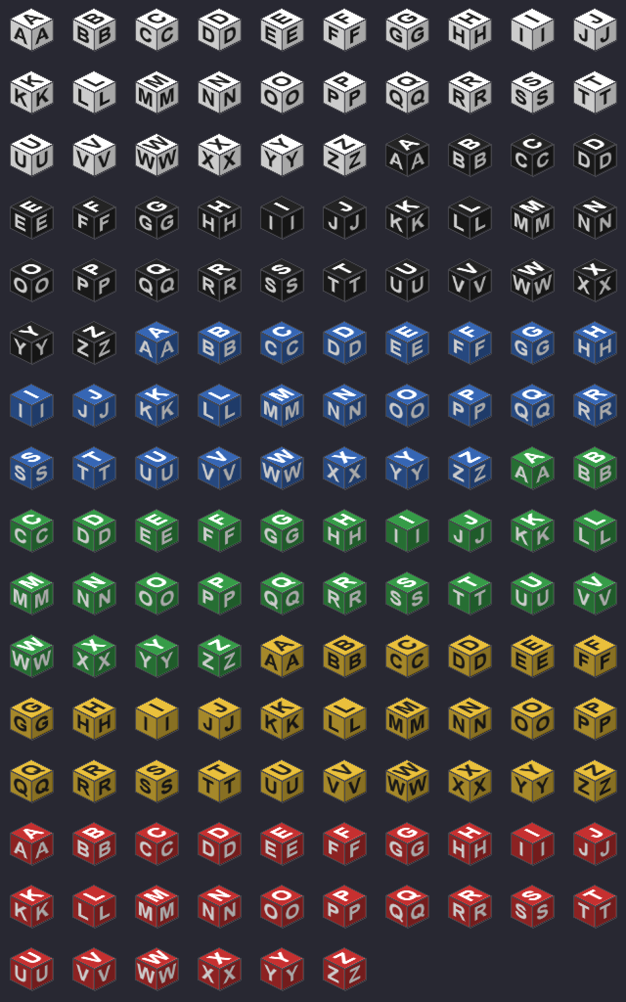All letter block icons