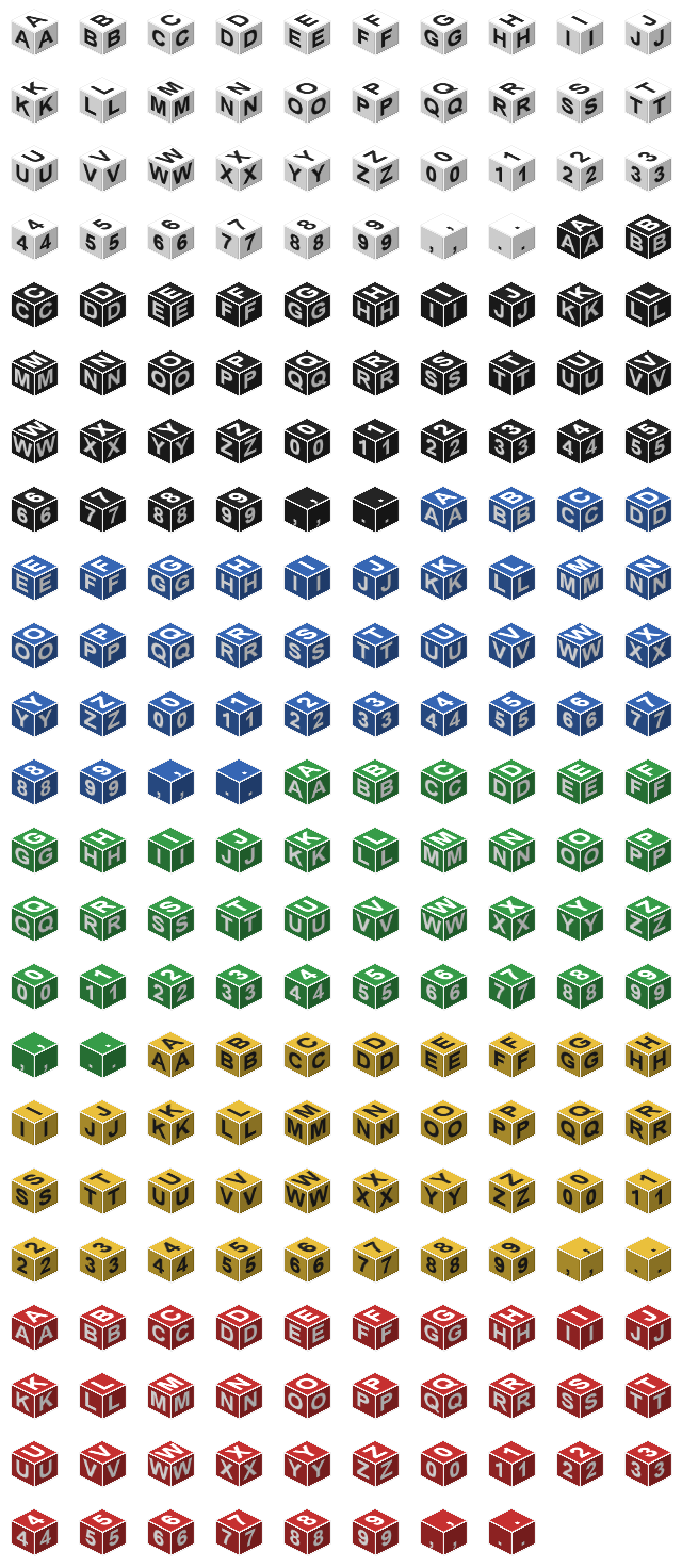 All letter block icons